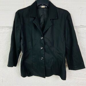 Breakin loose vintage Y2K black collar button up blouse size medium